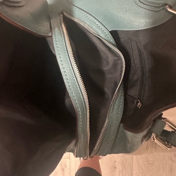 Coach Edie Teal Leather Women's Bag - Picture 7 of 9